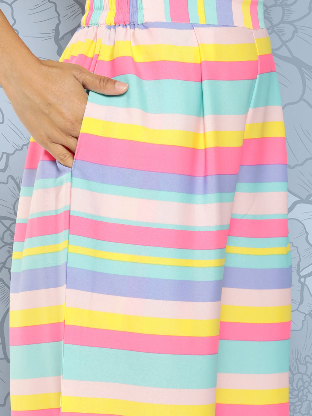 Ahalyaa Striped Empire Gotta Patti Kurta With Palazzos