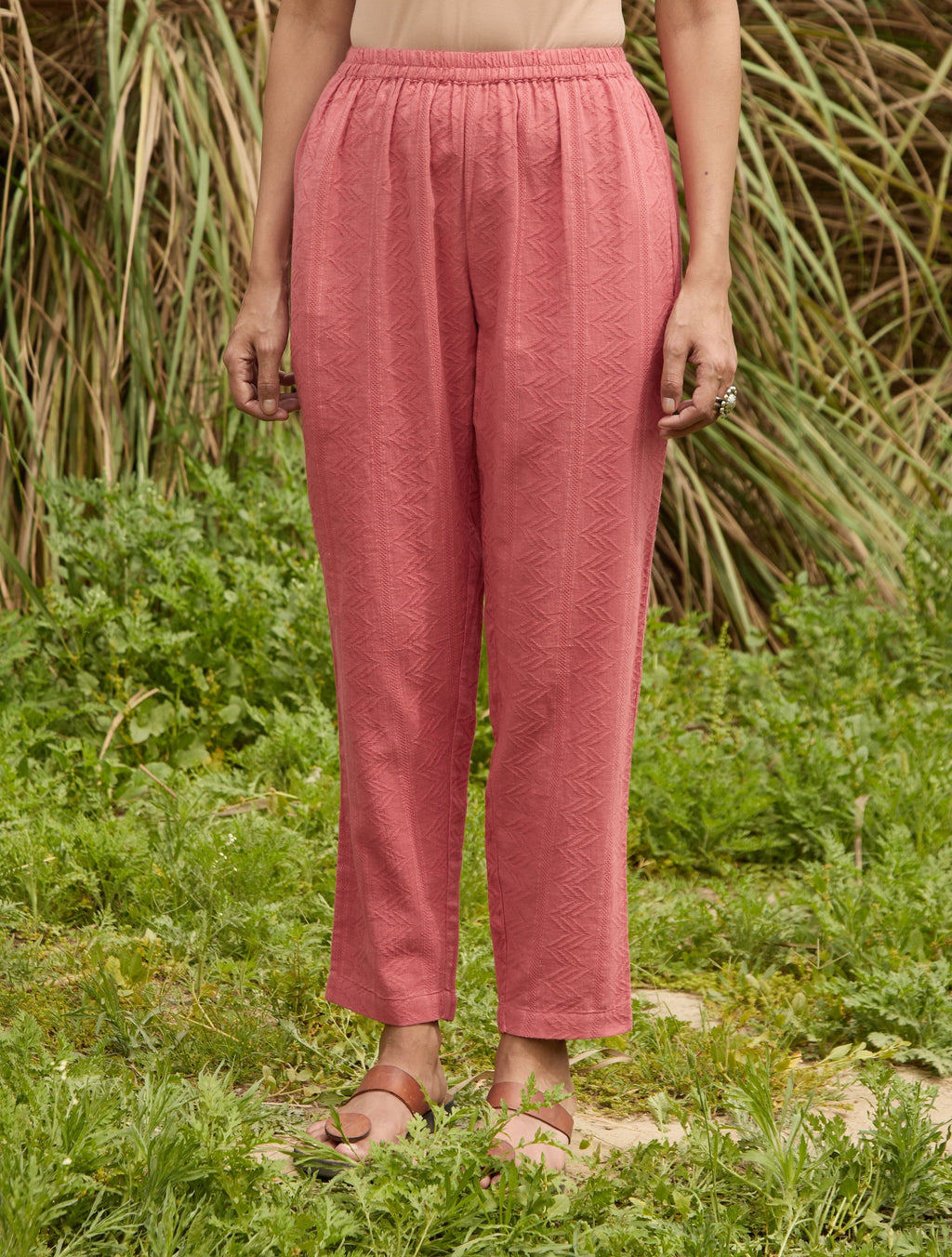 trueBrowns Coral Cotton Dobby Relaxed Co-ord Set