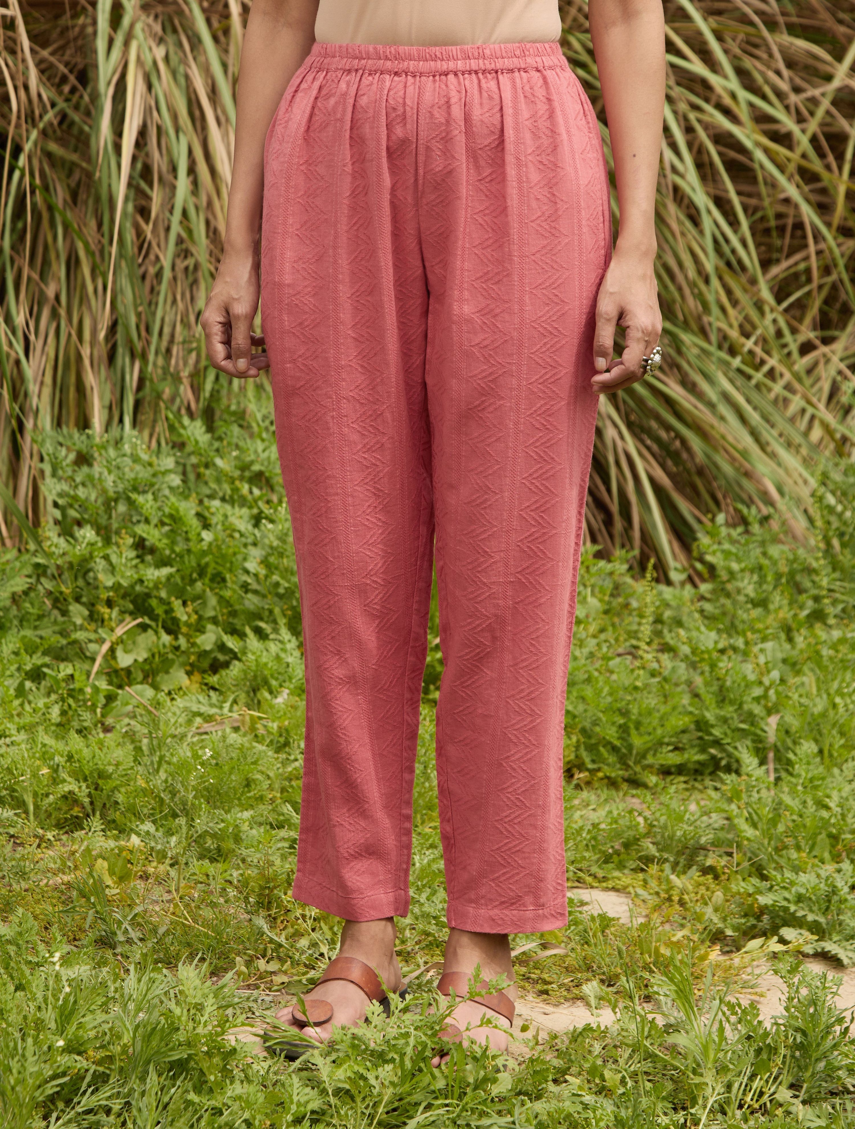 trueBrowns Coral Cotton Dobby Relaxed Co-ord Set