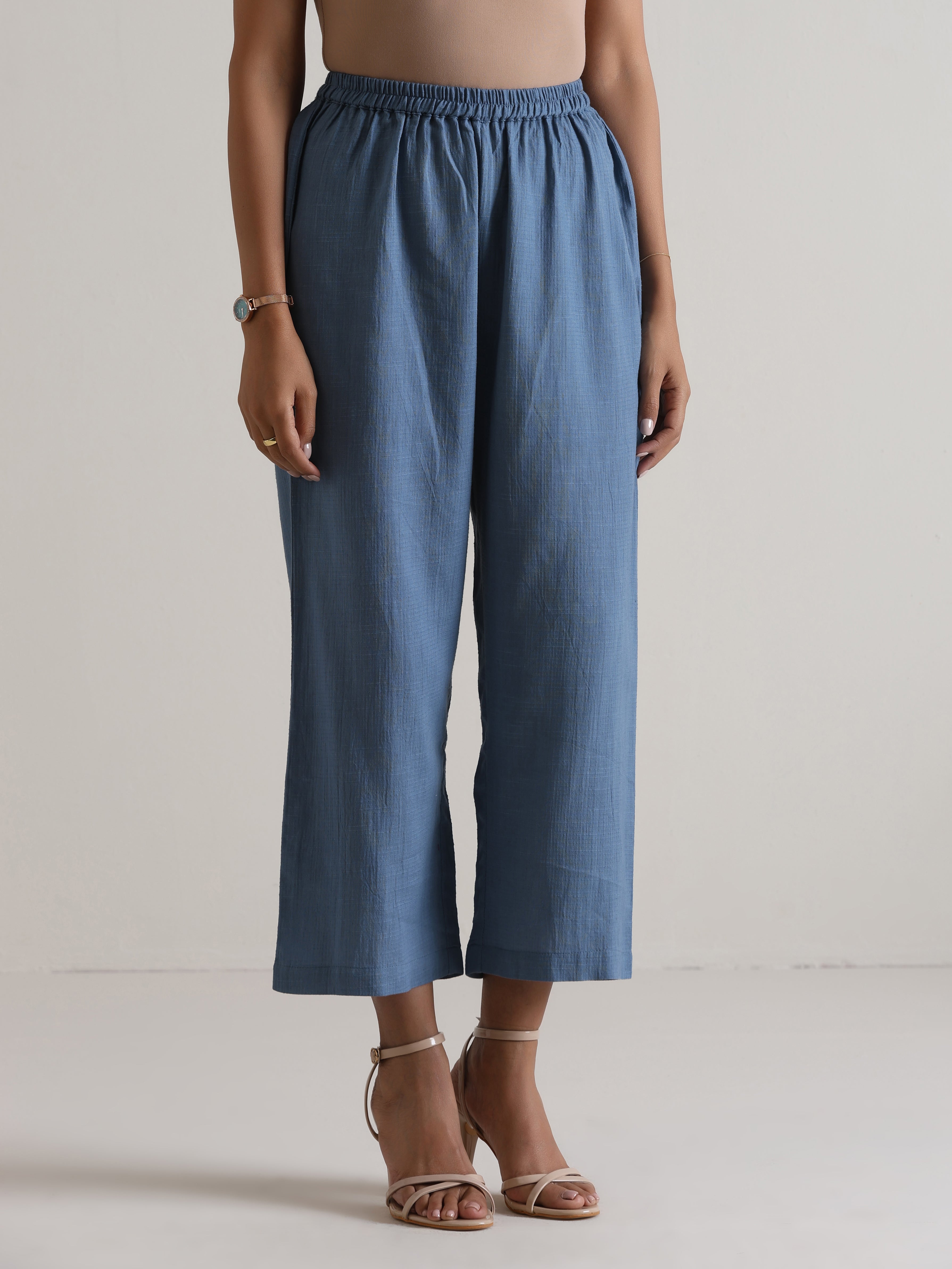 trueBrowns Light Blue Kurta Pant Set