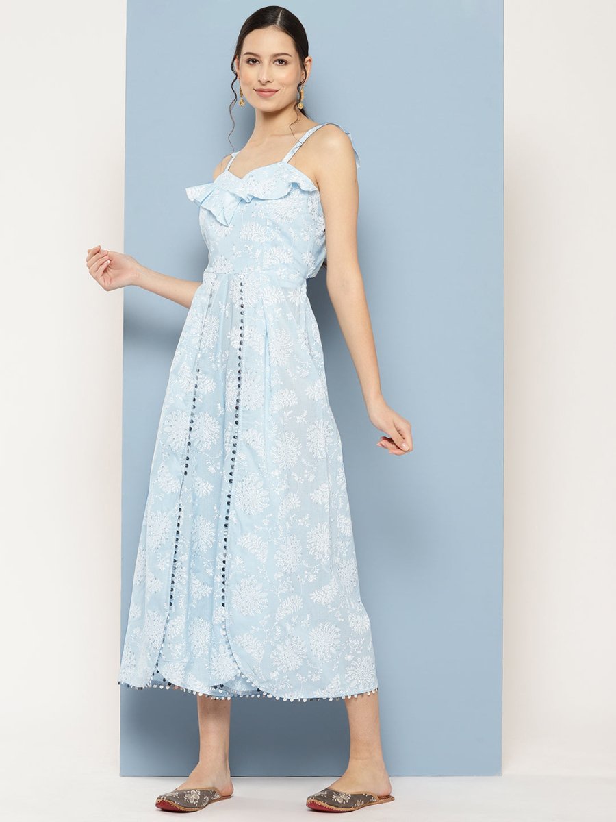 Ahalyaa Printed Basic Jumpsuit with Ruffles