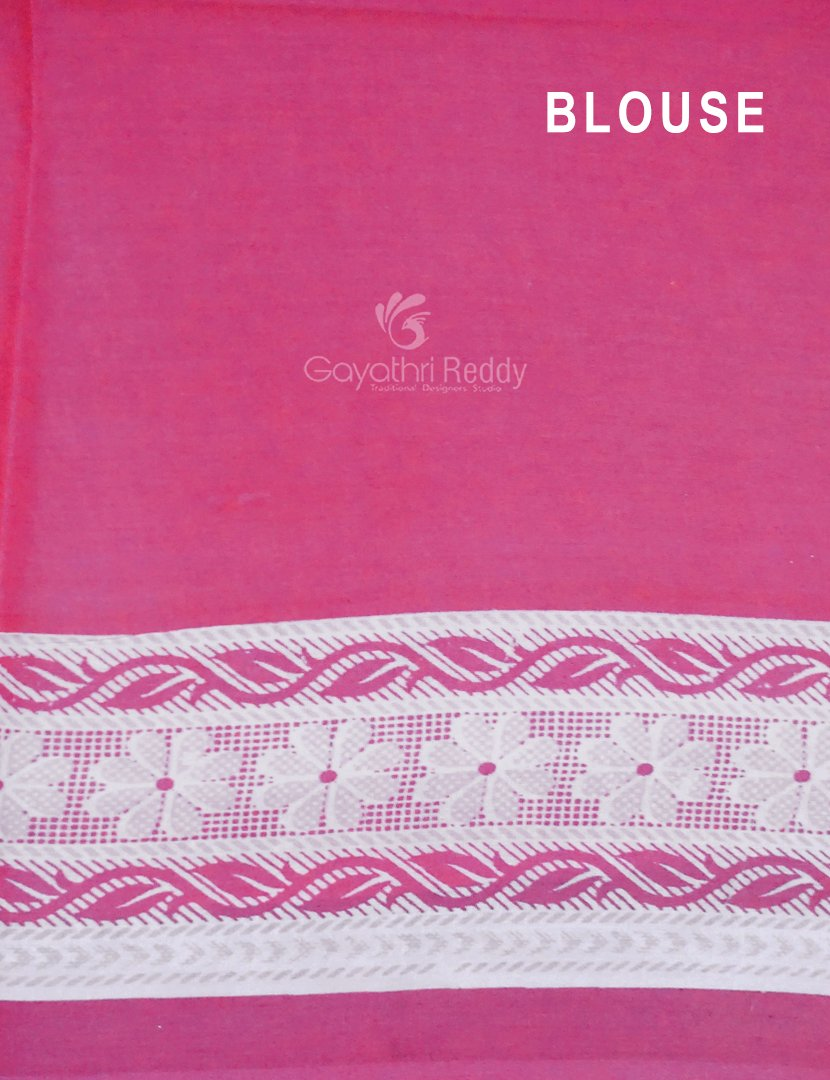 Yellow And Pink Colour Block Print Pure Kota Cotton Saree By Gayathri Reddy Designer Studio