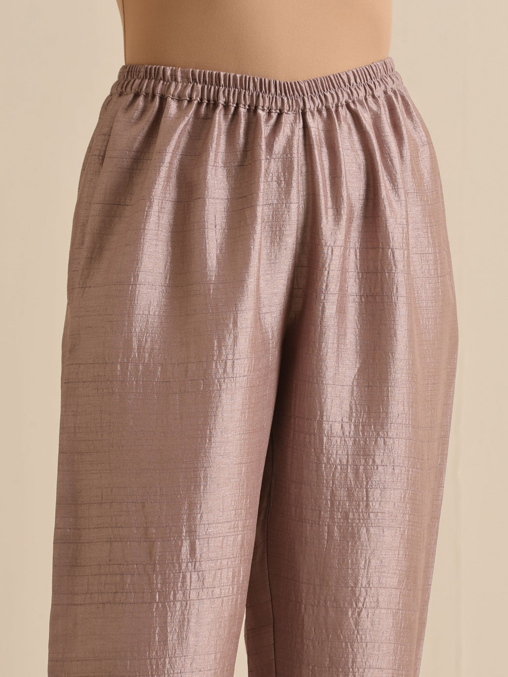 trueBrowns Grey Silk Texture Relaxed Co-Ord Set