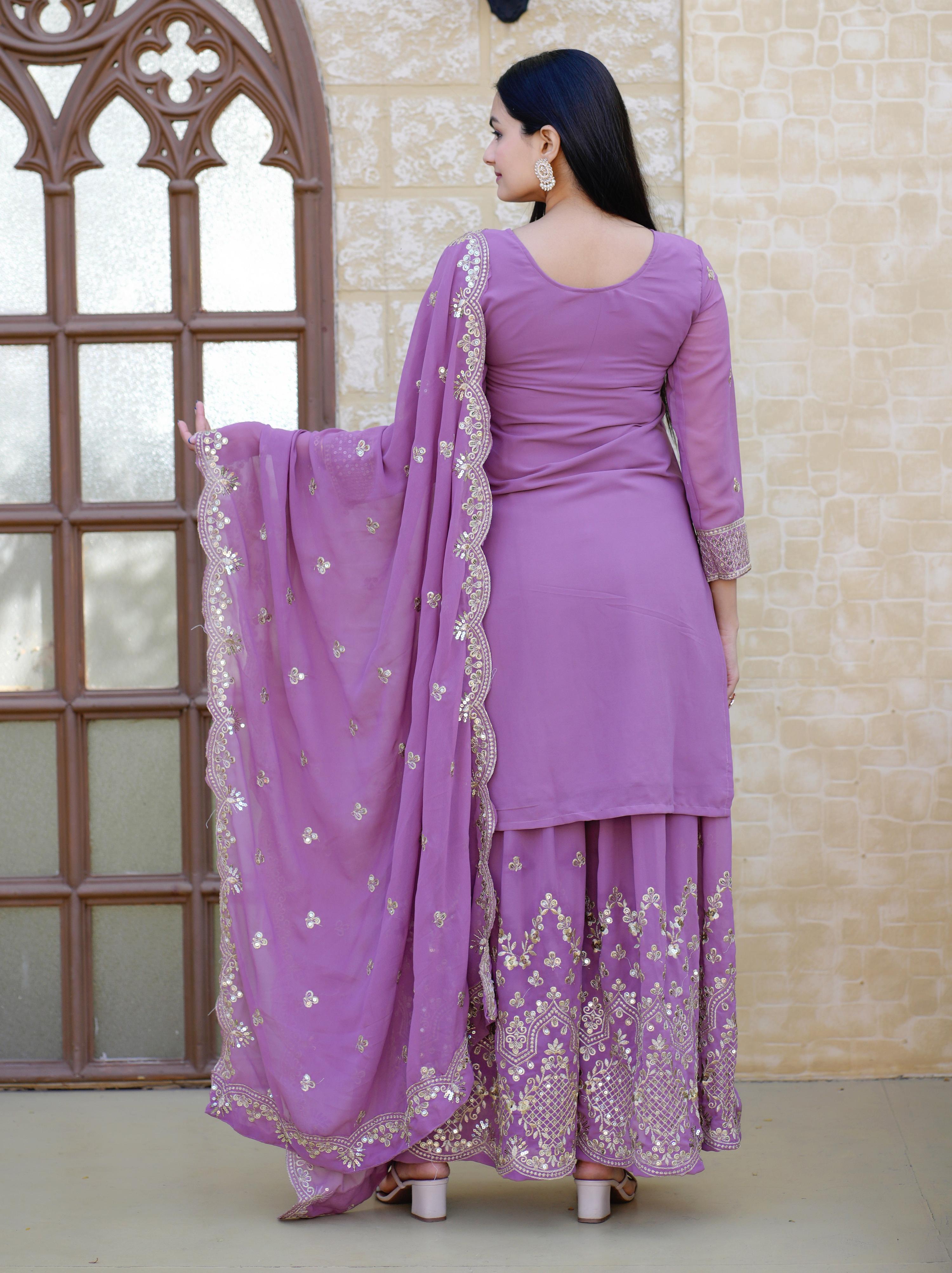 Yash Enterprise Elegent Georgette Embroidery Pink Readymade Salwar Suit