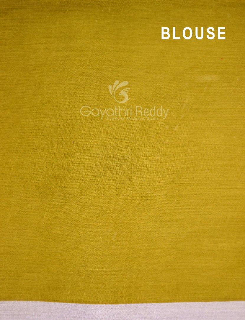 Block Print Baby Pink Dry Mehendi Combo Mulmul Cotton Saree By Gayathri Reddy Designer Studio