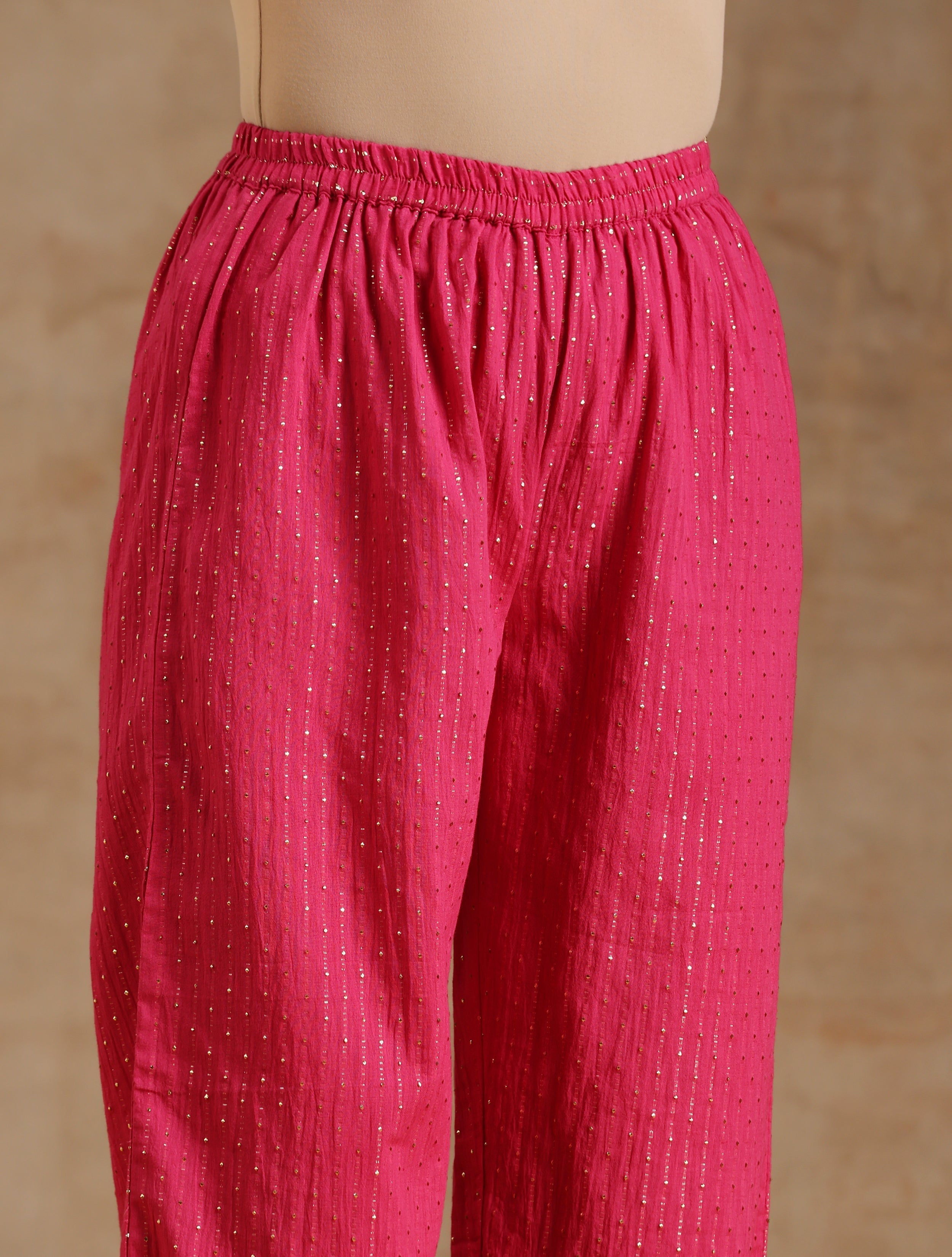 trueBrowns Pink Gold Cotton Short Co-Ord Set