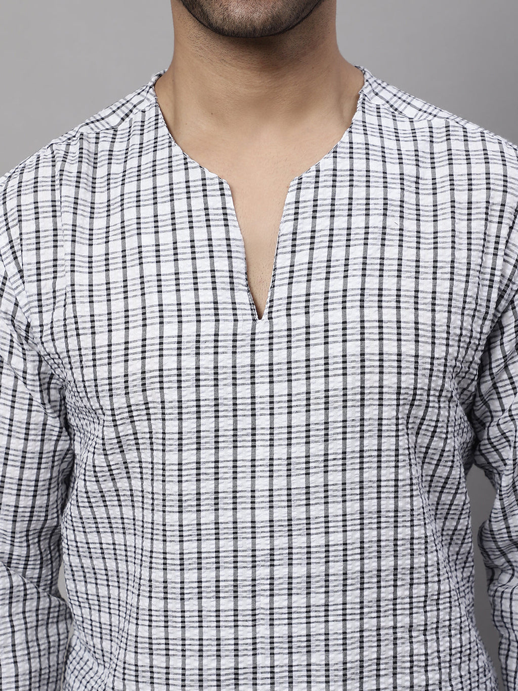 Even Apparels Multi Pure Cotton Open Neck Kurta