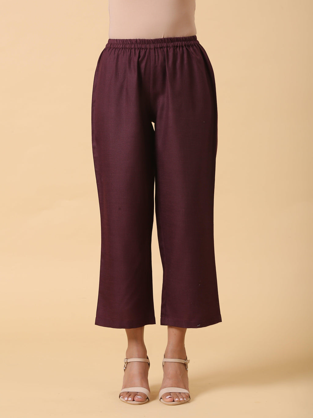 trueBrowns Cotton Linen Purple Boxy Fit Co-Ord Set