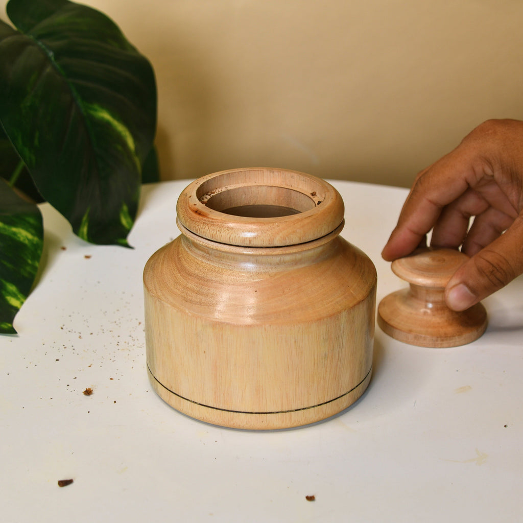 Sowpeace Premium Wooden Storage Jar for Elegant Organization