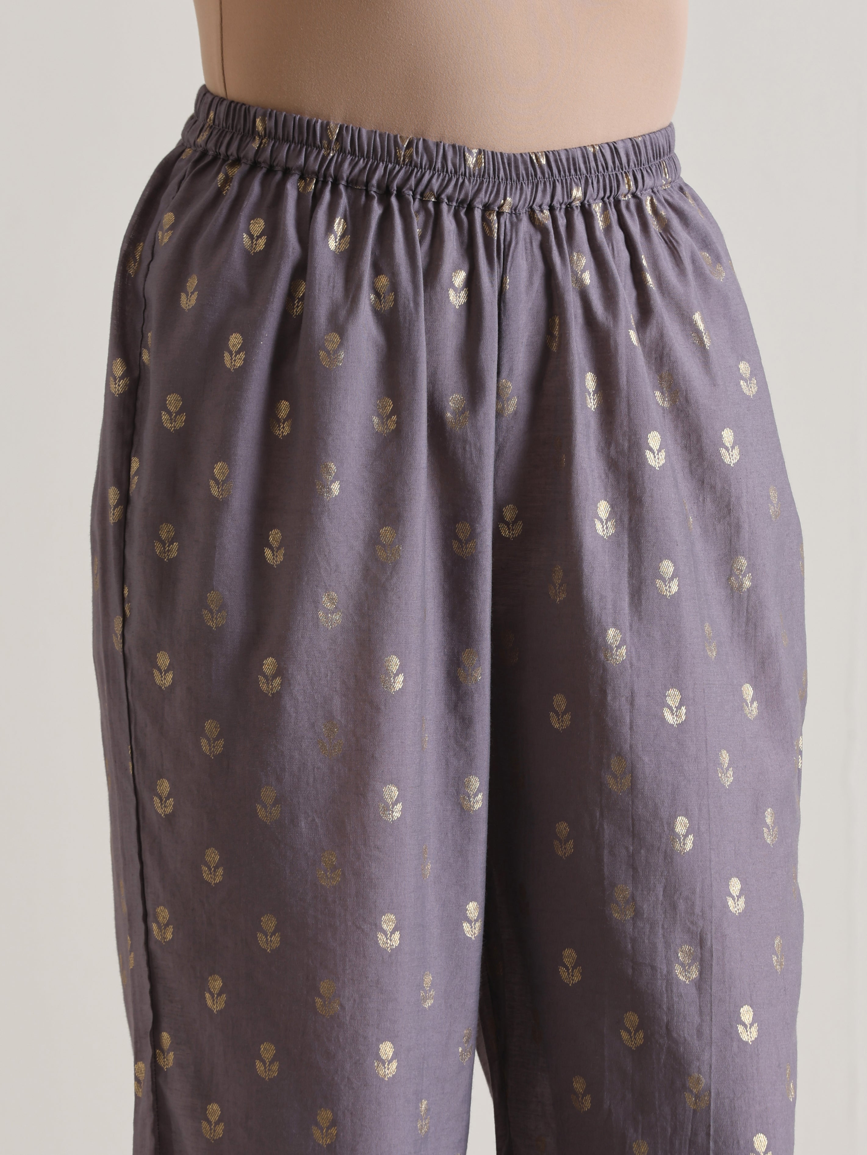 trueBrowns Plum Grey Foil Short Co-Ord Set