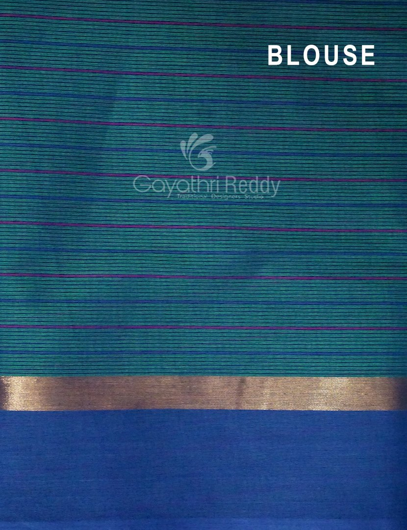Rama Green With Checks Pure Mangalgiri Cotton Saree By Gayathri Reddy Designer Studio