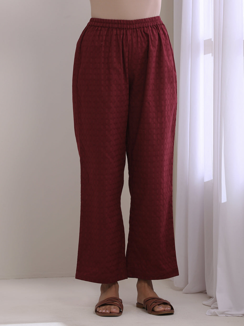 trueBrowns Ruby Wine Dobby Collar Short Co-Ord Set