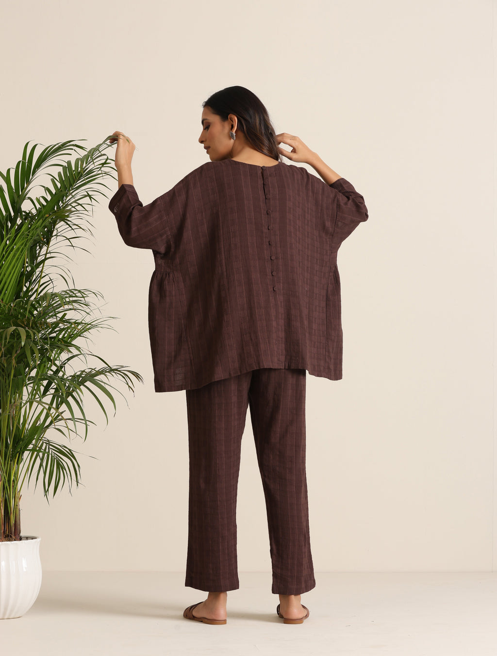 trueBrowns Cola Cotton Dobby Relaxed Co-ord Set