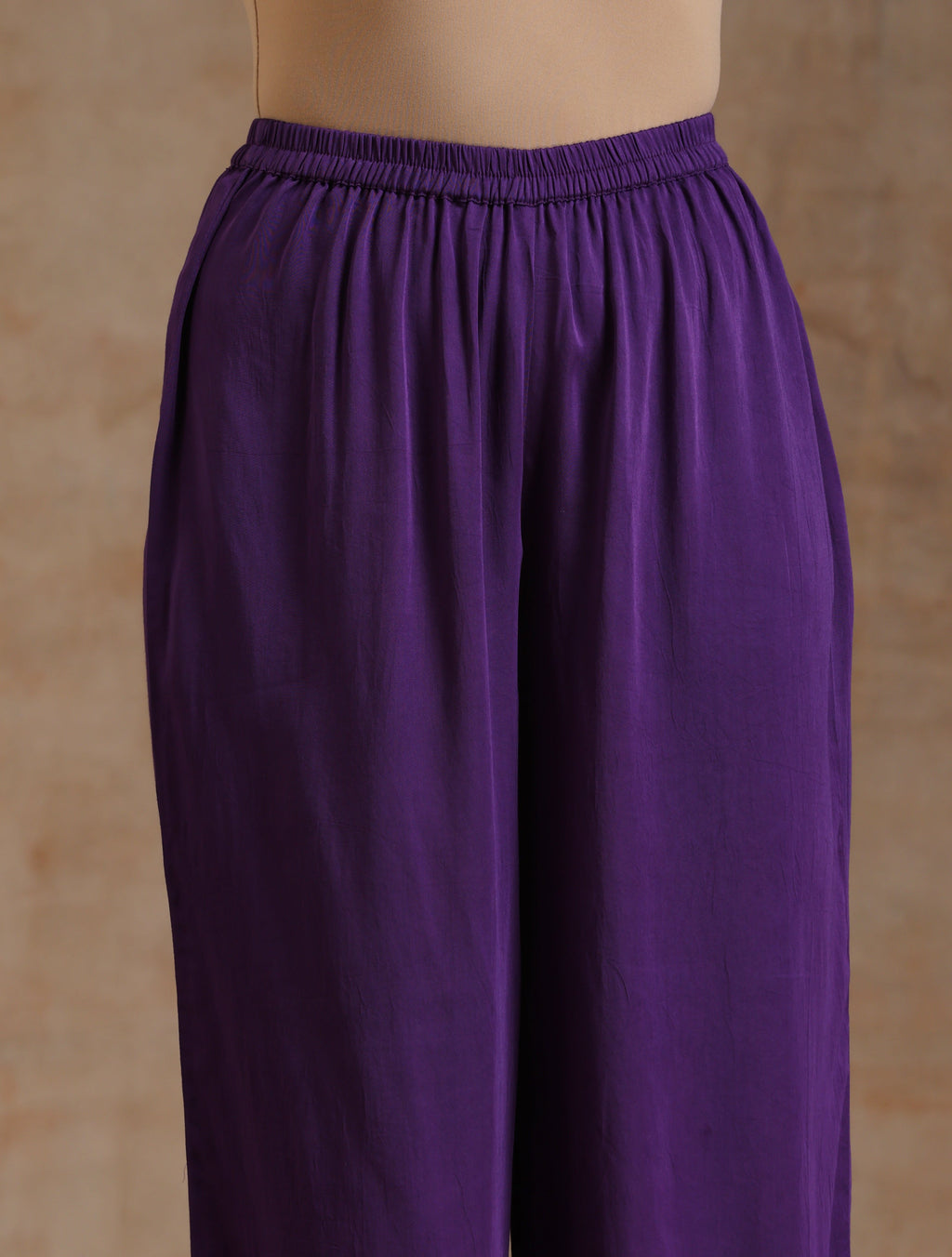 trueBrowns Violet Modal Satin Anarkali Set