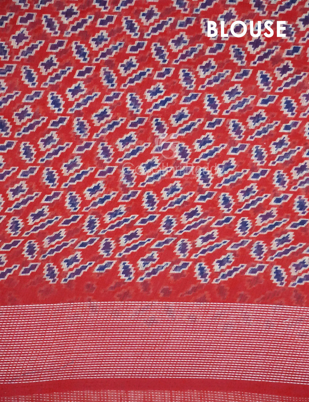 Shades of Navy Blue Colour Patola Print Semi Chanderi Saree By Gayathri Reddy Designer Studio
