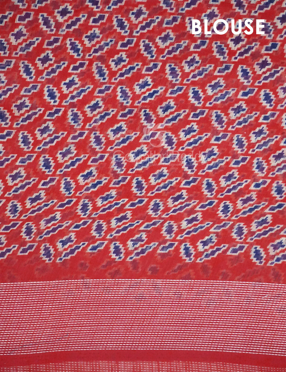 Shades of Navy Blue Colour Patola Print Semi Chanderi Saree By Gayathri Reddy Designer Studio