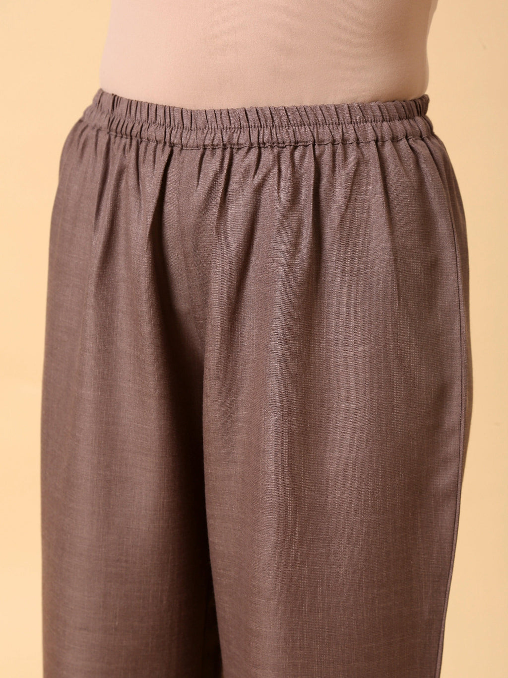 trueBrowns Cotton Linen Burnt Brown Boxy Fit Co-Ord Set