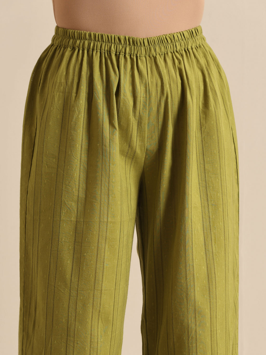 trueBrowns Green Dobby Sleeveless Co-Ord Set