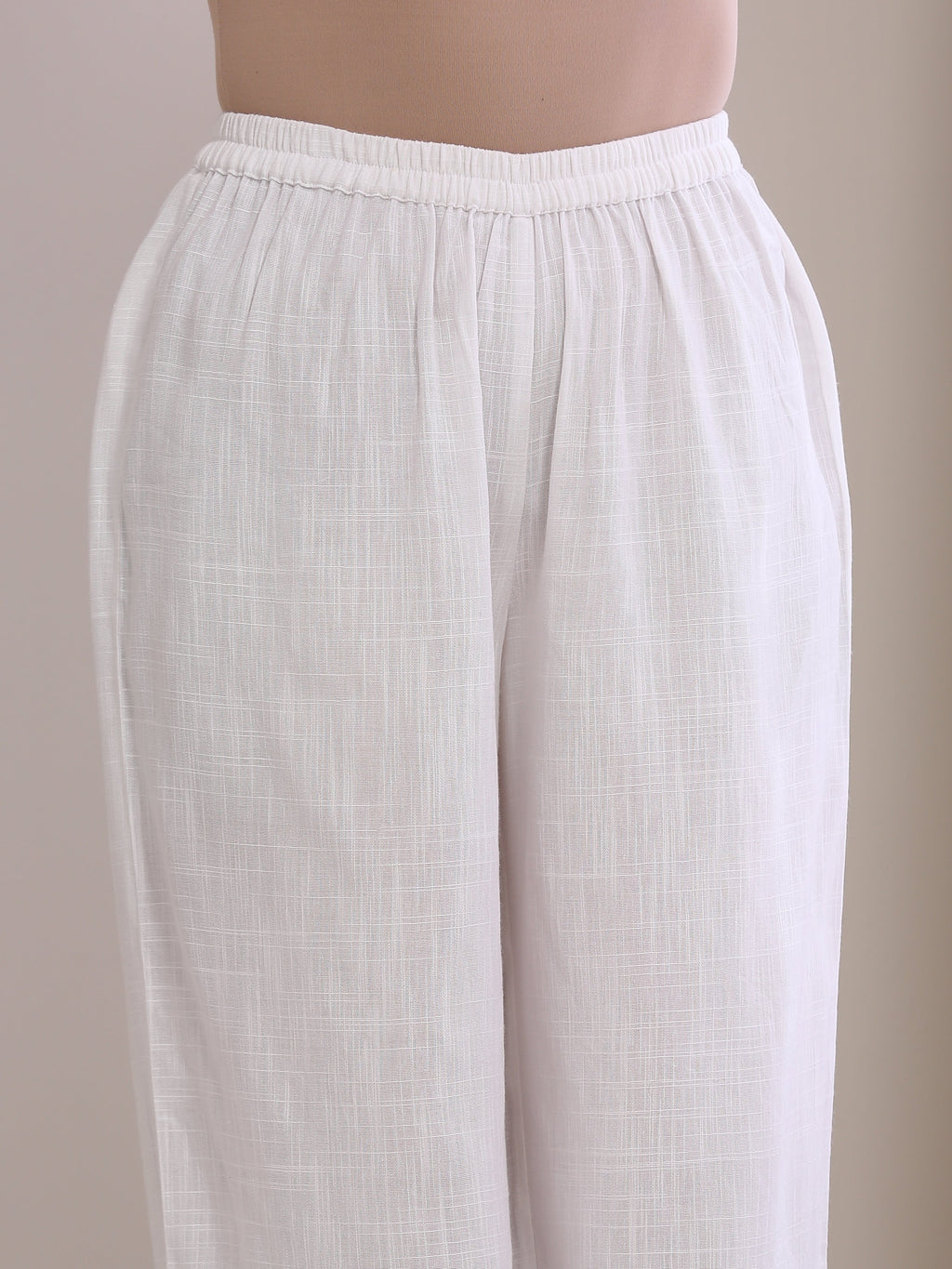 trueBrowns White Slub Texture Short Angrakha Co-Ord Set