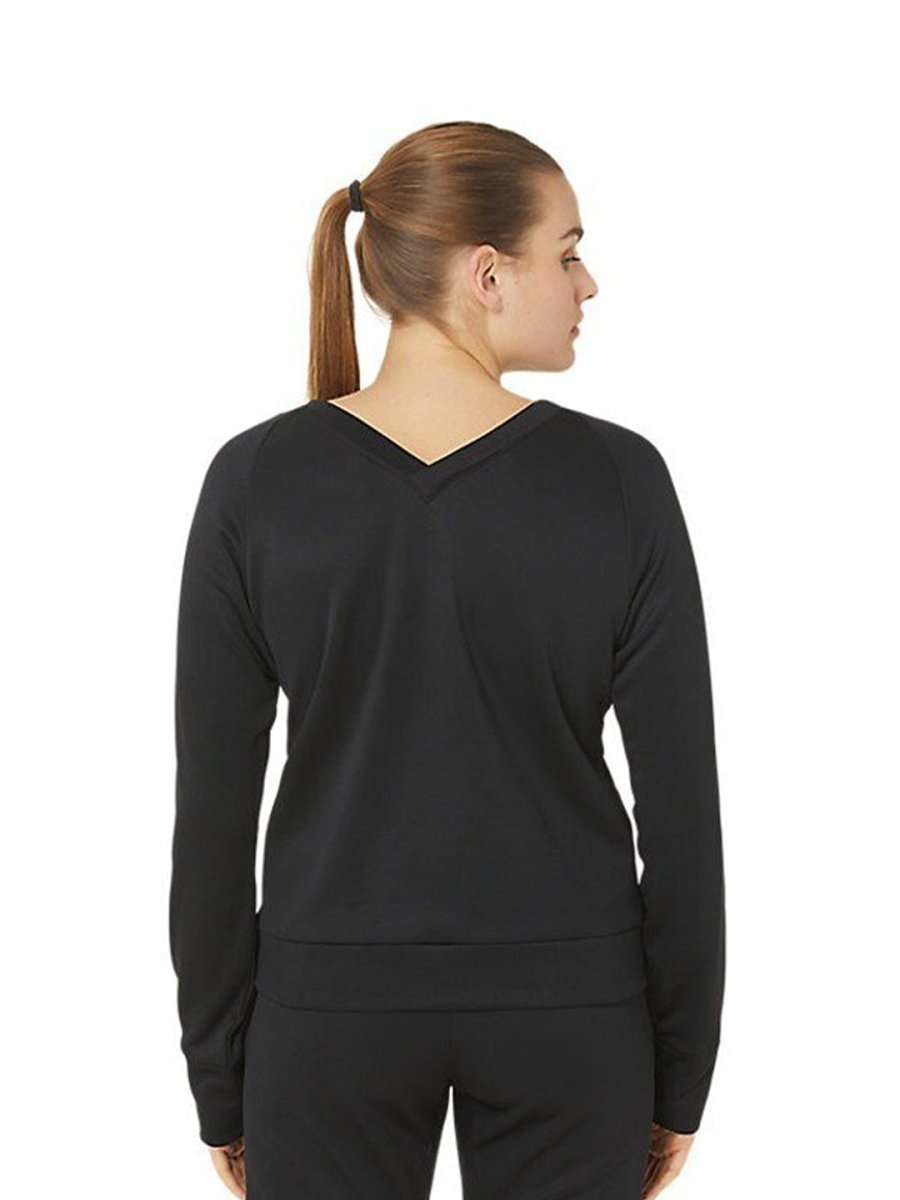 ASICS Brushed Mobility Knit Pullover Round Neck Long Raglan Sleeves T-shirt