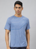 Alcis Men Heather Anti-Static Slim-Fit Round Neck Distance Running T-Shirt