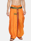 Sethukrishna Men Orange & Green Solid Readymade Dhoti Pant
