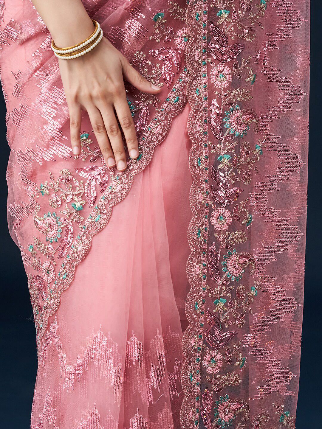 kasee Embellished Neted Sarees