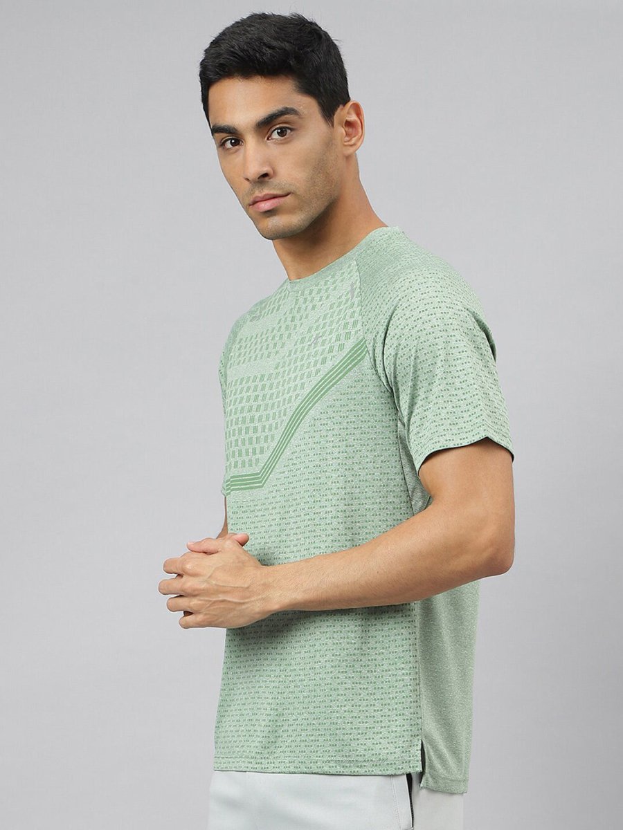 Alcis Men Anti-Static Slim-Fit Round Neck Distance Running T-Shirt