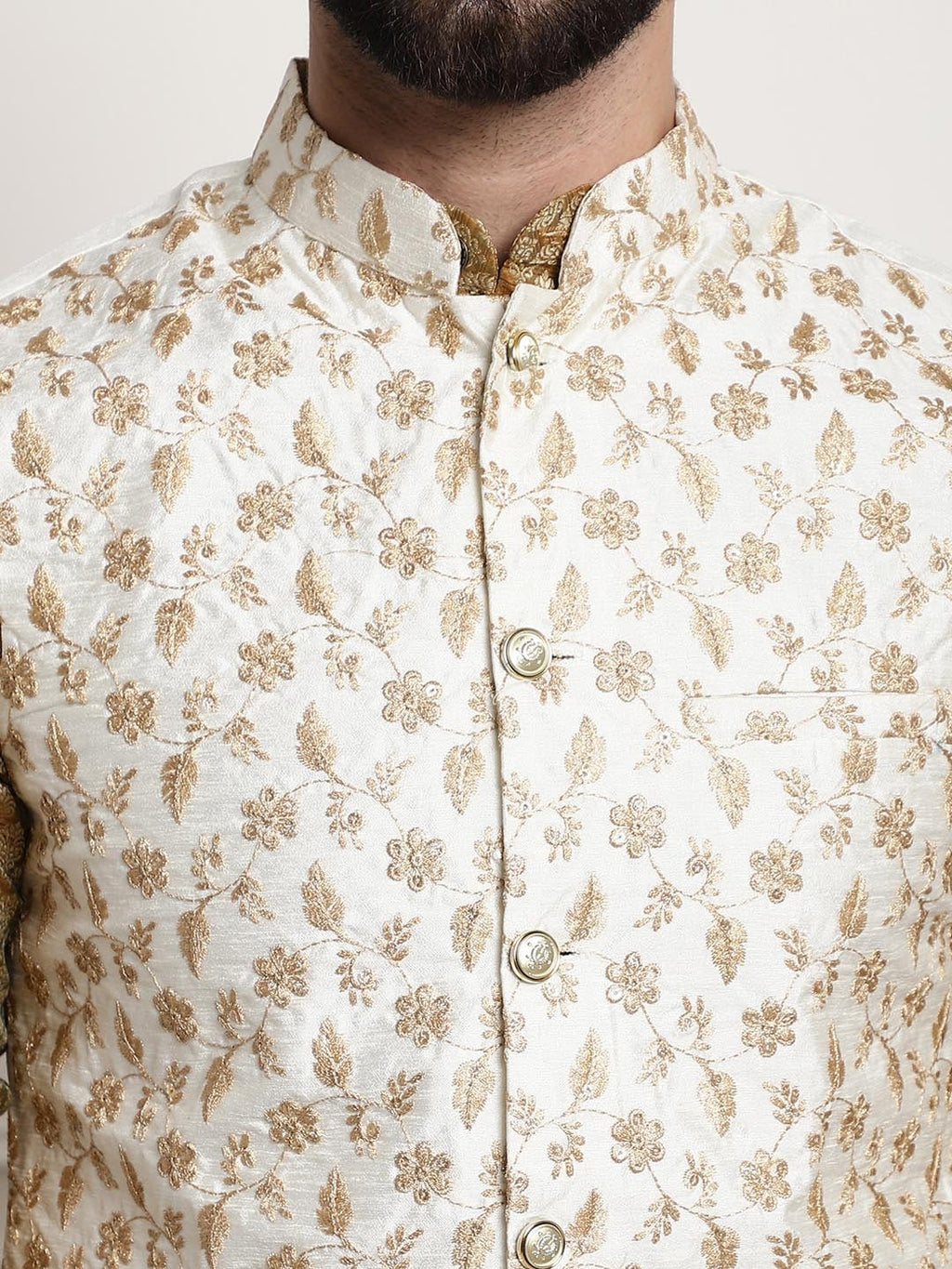 Sojanya Ethnic Motifs Regular Kurta With Churidar & With Nehru Jacket