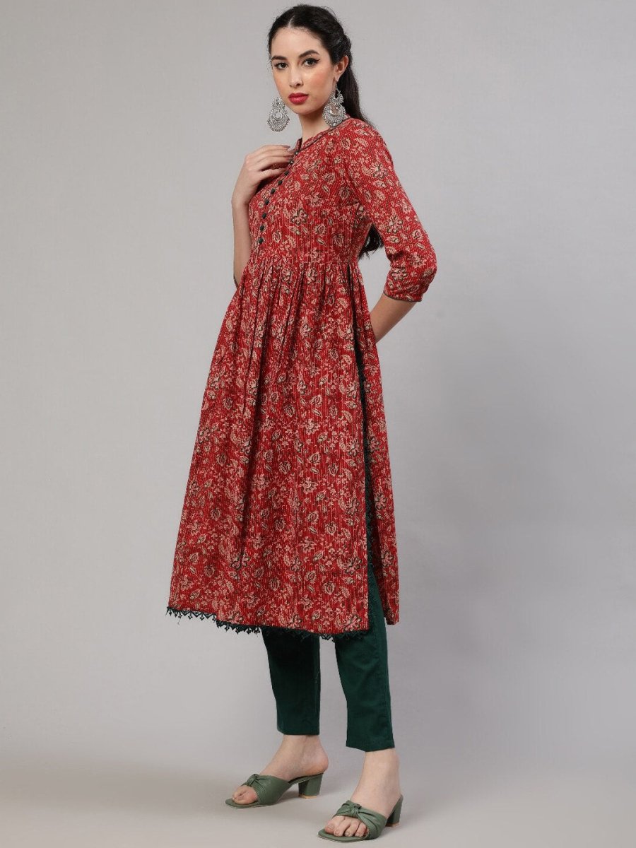 Aks Ethnic Motifs Printed Cotton A-Line Kurta