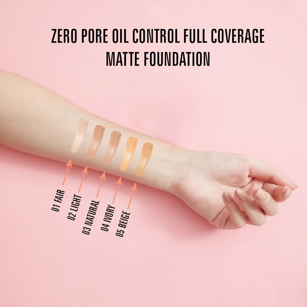 Matt Look Zero Pore Oil Control Full Coverage Matte Foundation - Light