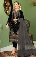 Anaita Black Velvet Suit with Embroidery Sequence Work