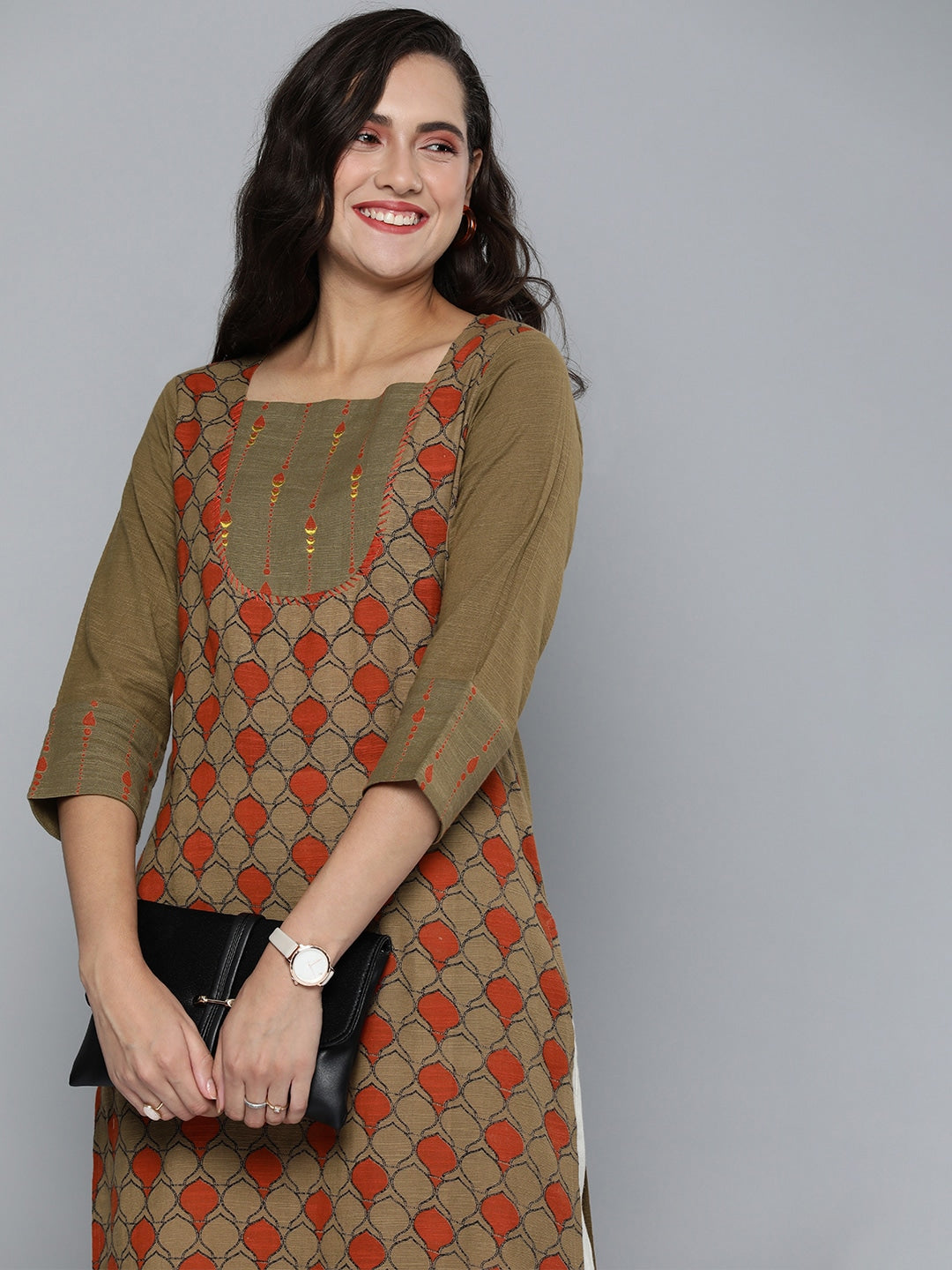 HERE&NOW Women Ethnic Motifs Straight Kurta