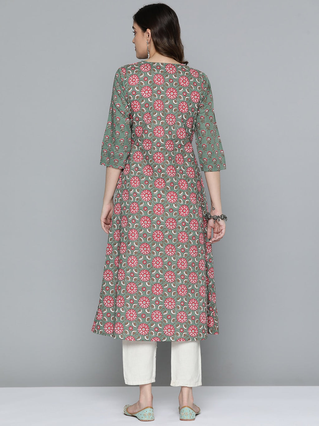 HERE&NOW Pure Cotton Ethnic Motifs Printed Kurta
