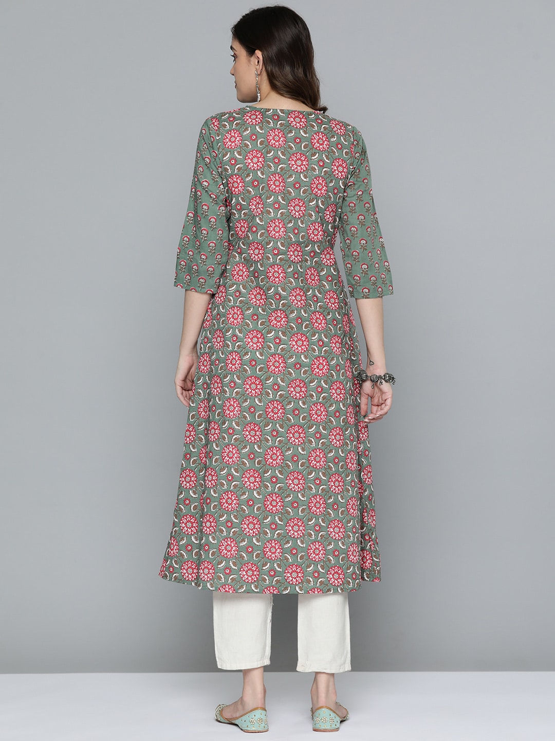 HERE&NOW Pure Cotton Ethnic Motifs Printed Kurta