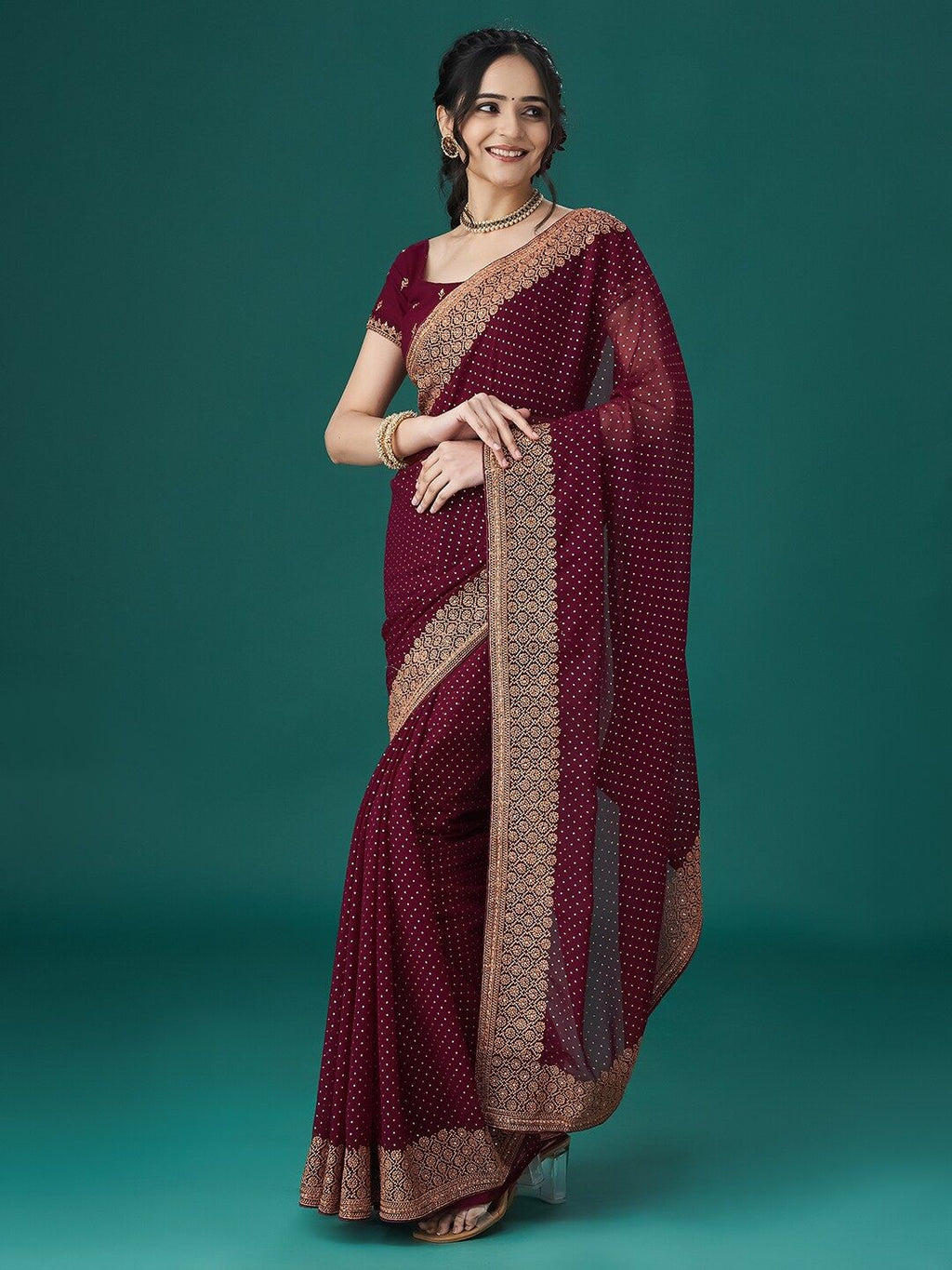 kasee Embroidered Polka Dots Sarees