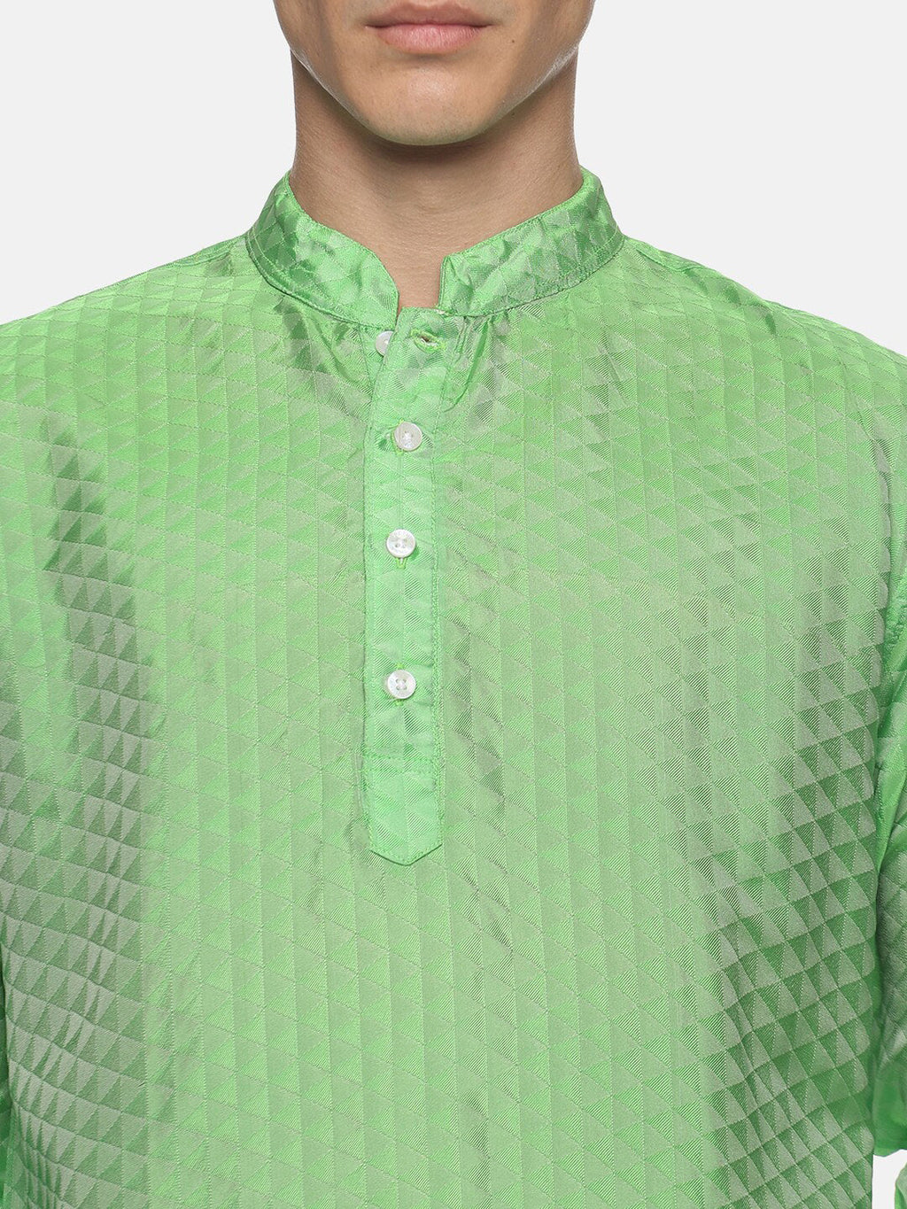 Sethukrishna Men Green Kurta with Dhoti Pants