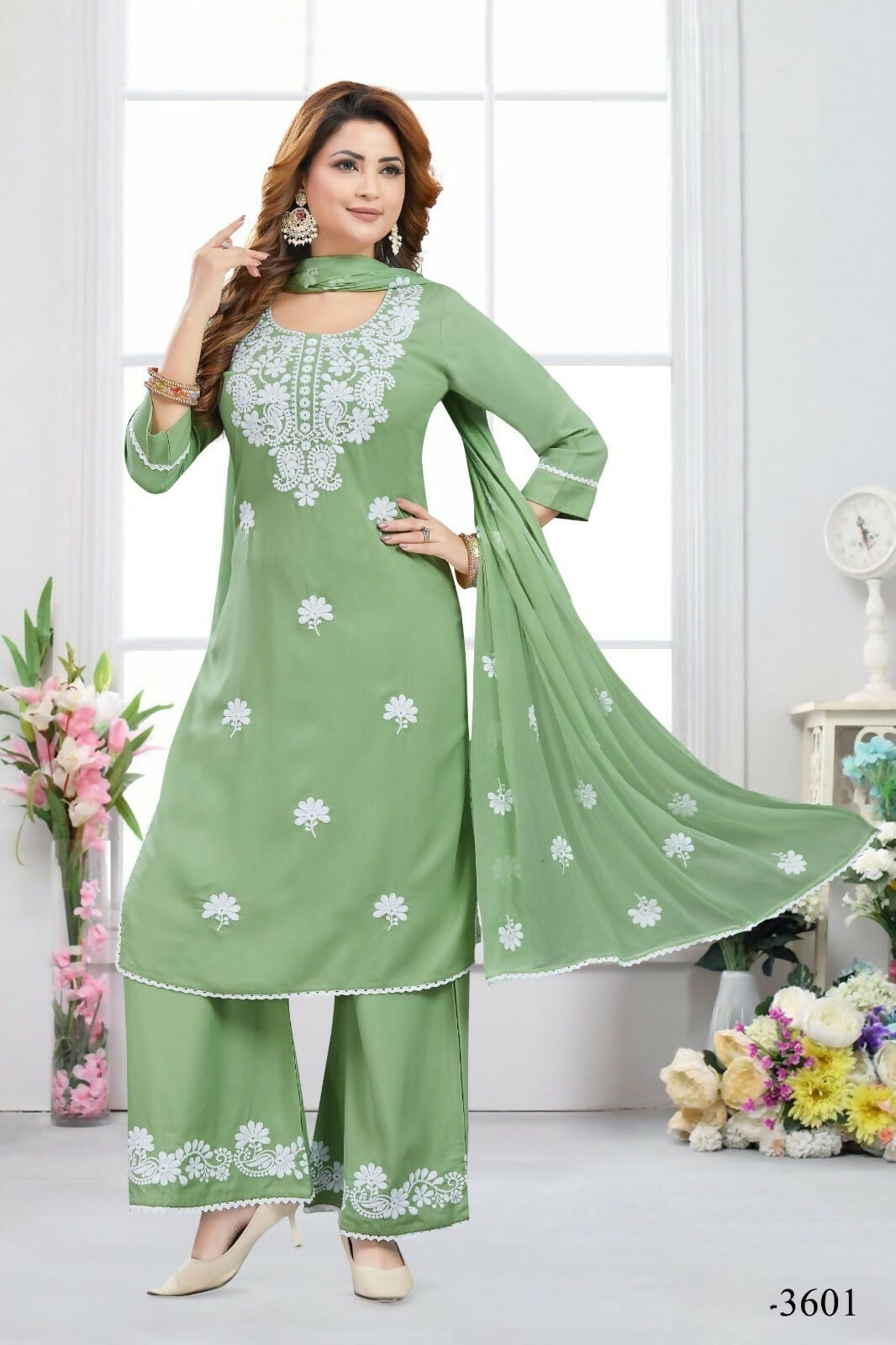 Joban Fashion Rayon Pista Color Kurta Set