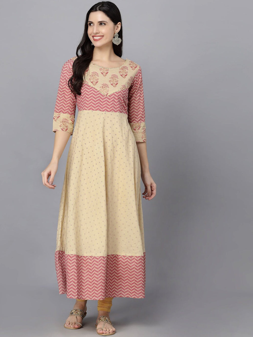 HERE&NOW Women Ethnic Motifs Printed Anarkali Kurta
