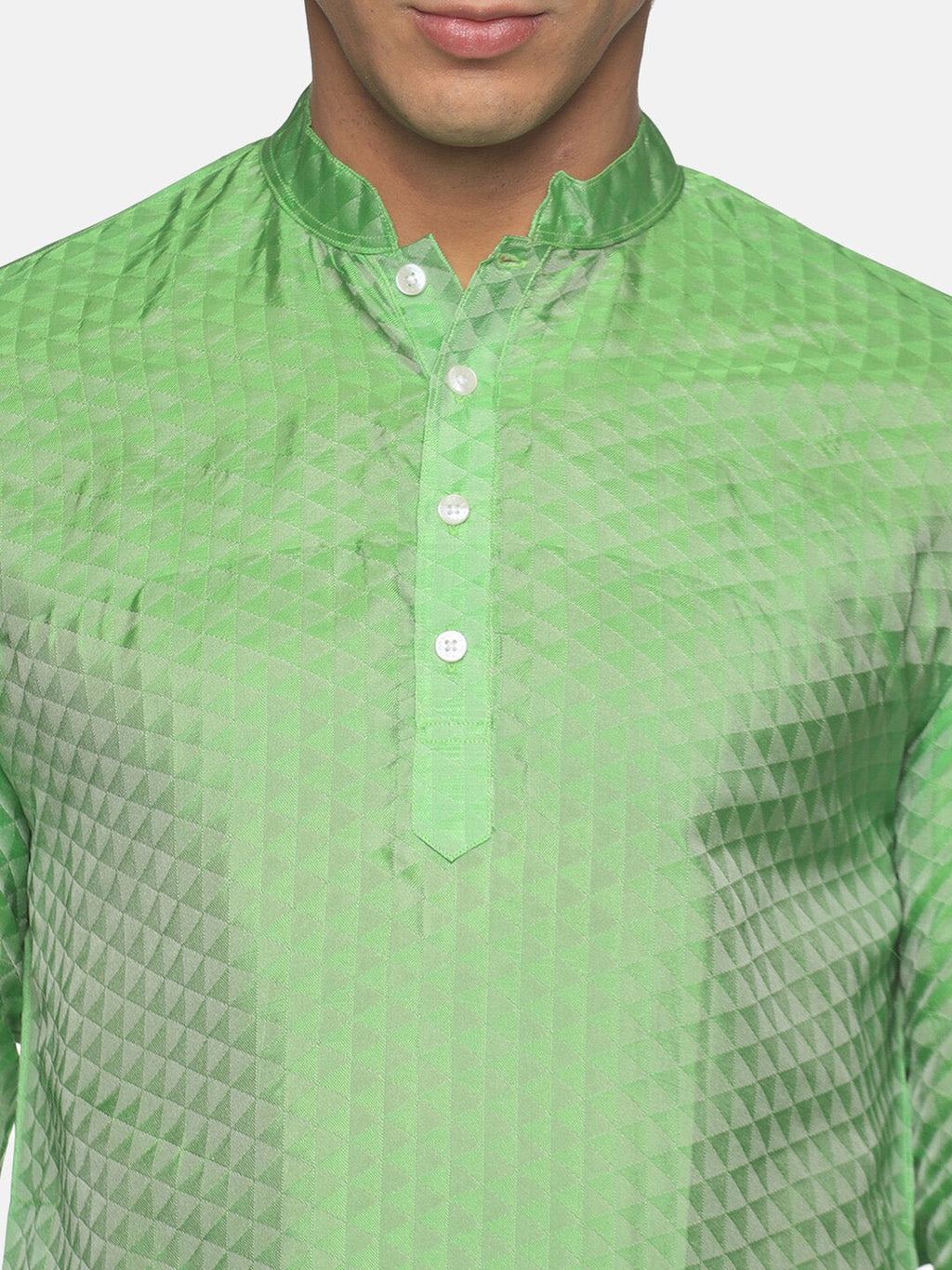 Sethukrishna Men Green Kurta with Pyjamas