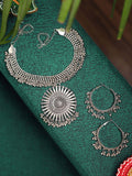 Cardinal Oxidized Silver-Toned Long Jewellery Set