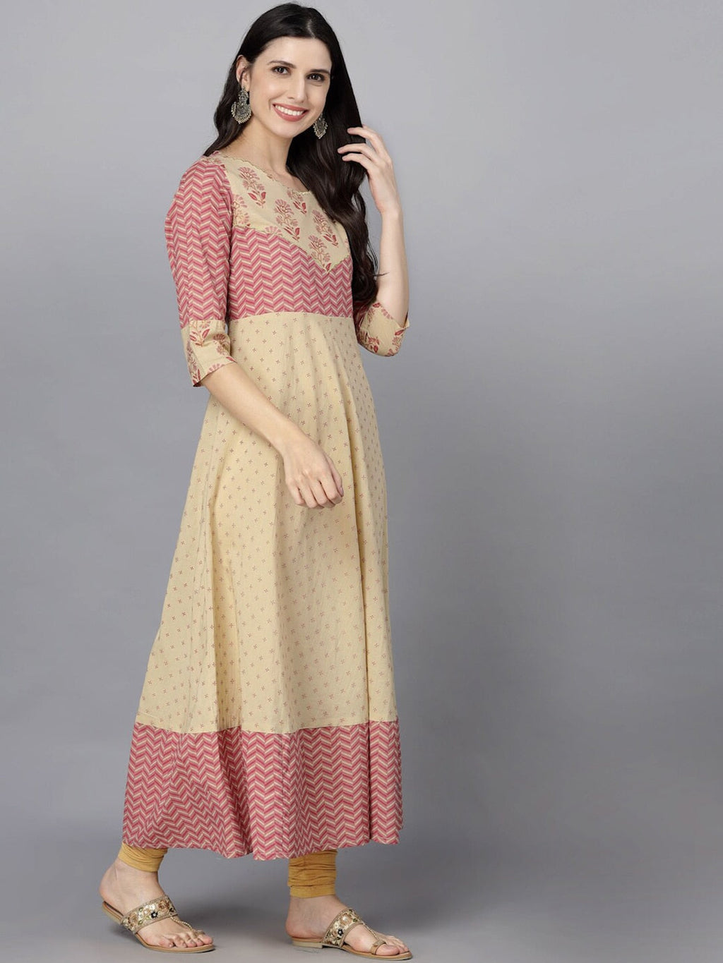 HERE&NOW Women Ethnic Motifs Printed Anarkali Kurta