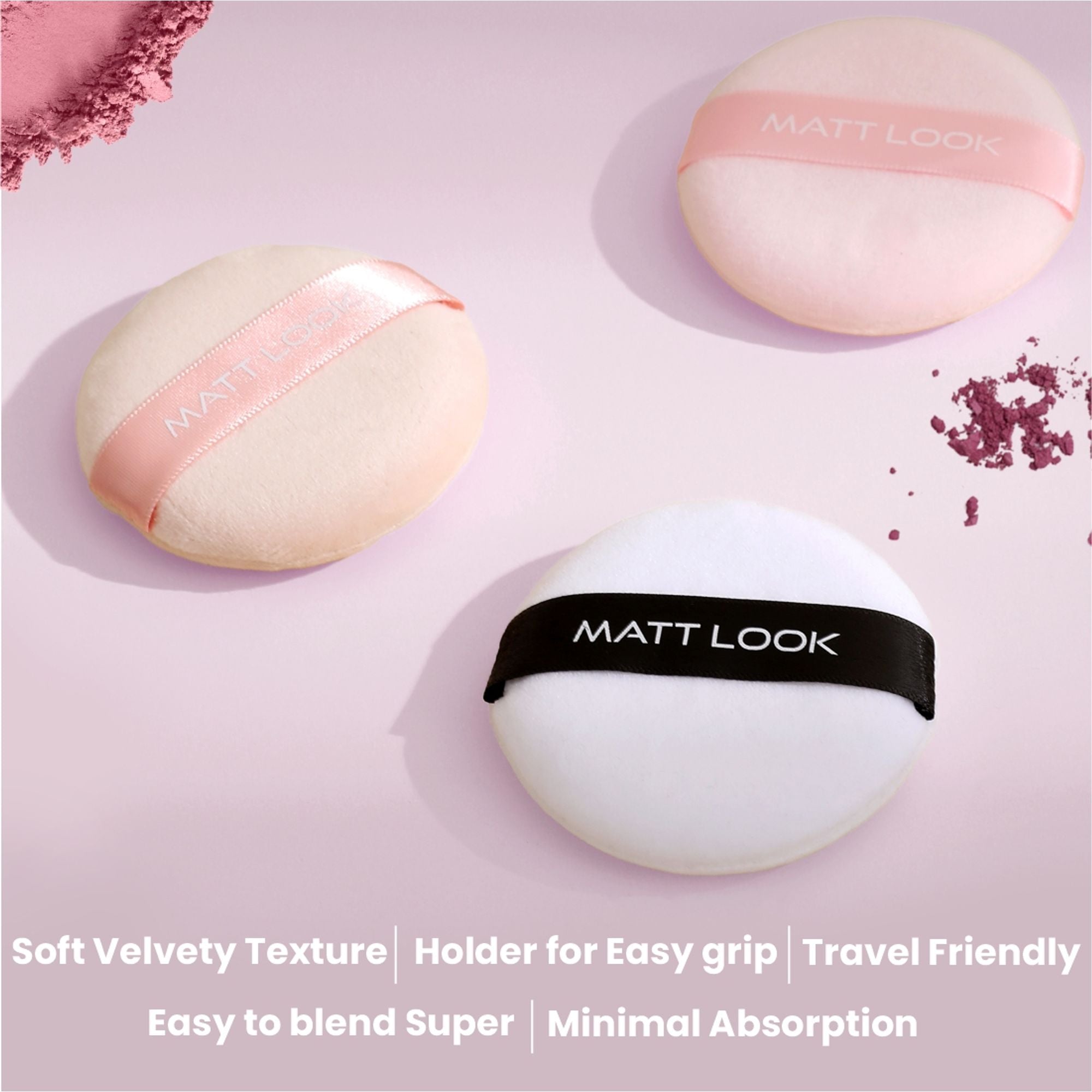Matt Look Round Pillows Powder Beige Puff - Pack Of 2