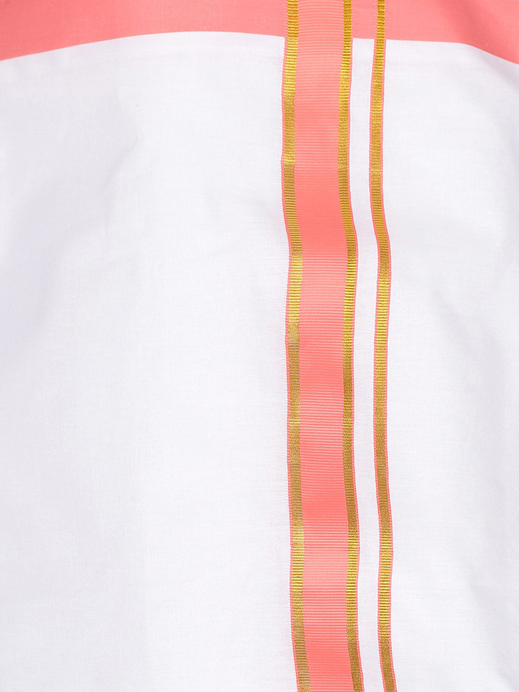 Sethukrishna Men White & Pink Solid Cotton Dhoti
