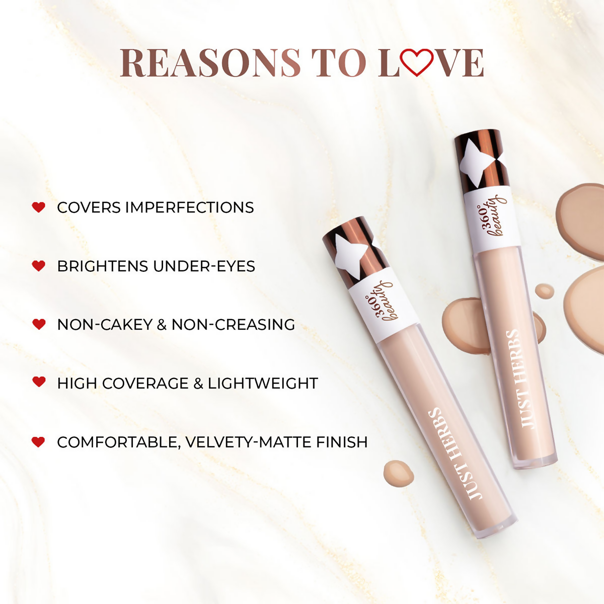 Just Herbs Full Cover Natural Filter Finish Concealer - Natural