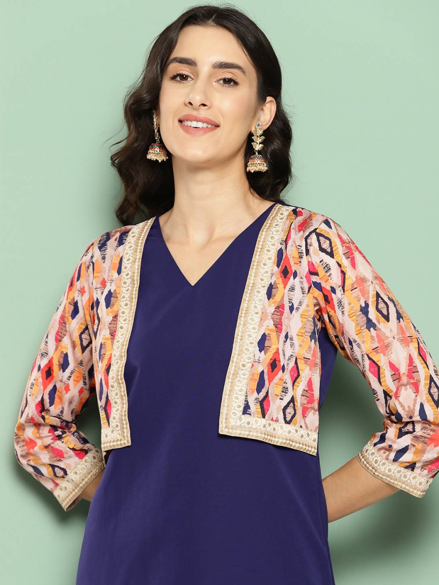 Ahalyaa Women's Traditional wear Kurta - Navy Blue