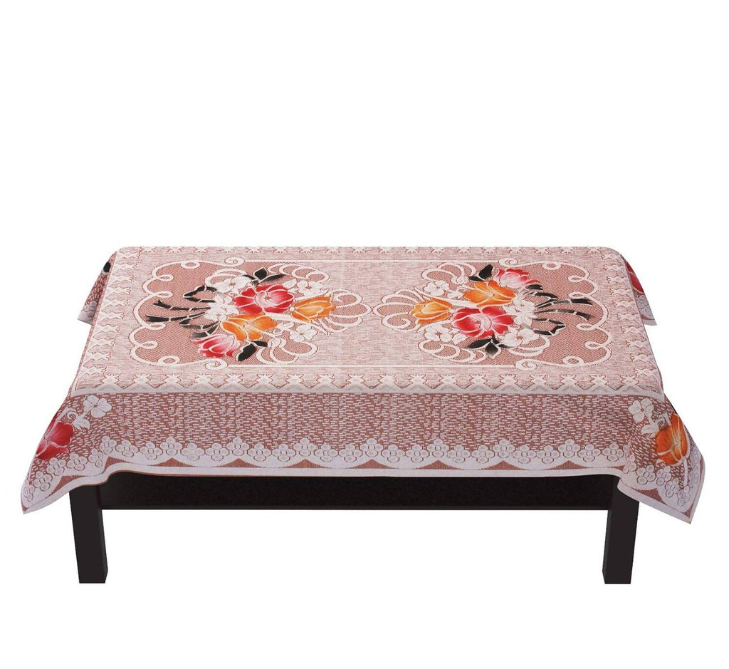 Yellow Weaves Cotton Floral Designer Rectangular Center 4 Seater Table Cover - Limited Time Offer