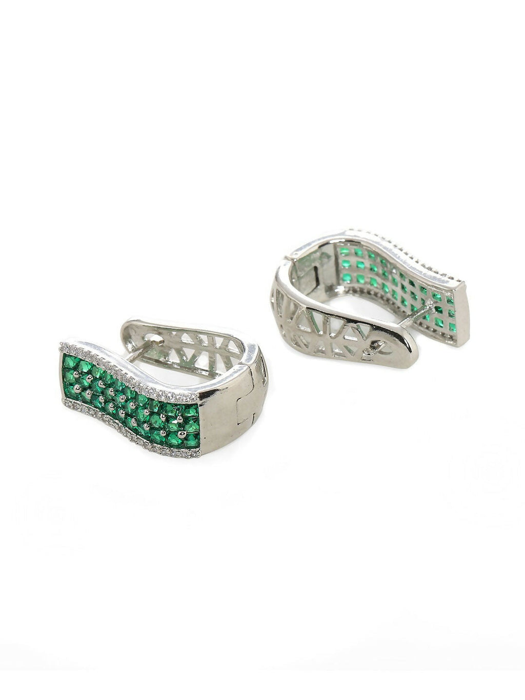 Green Hoops Earrings- Ruby Raang