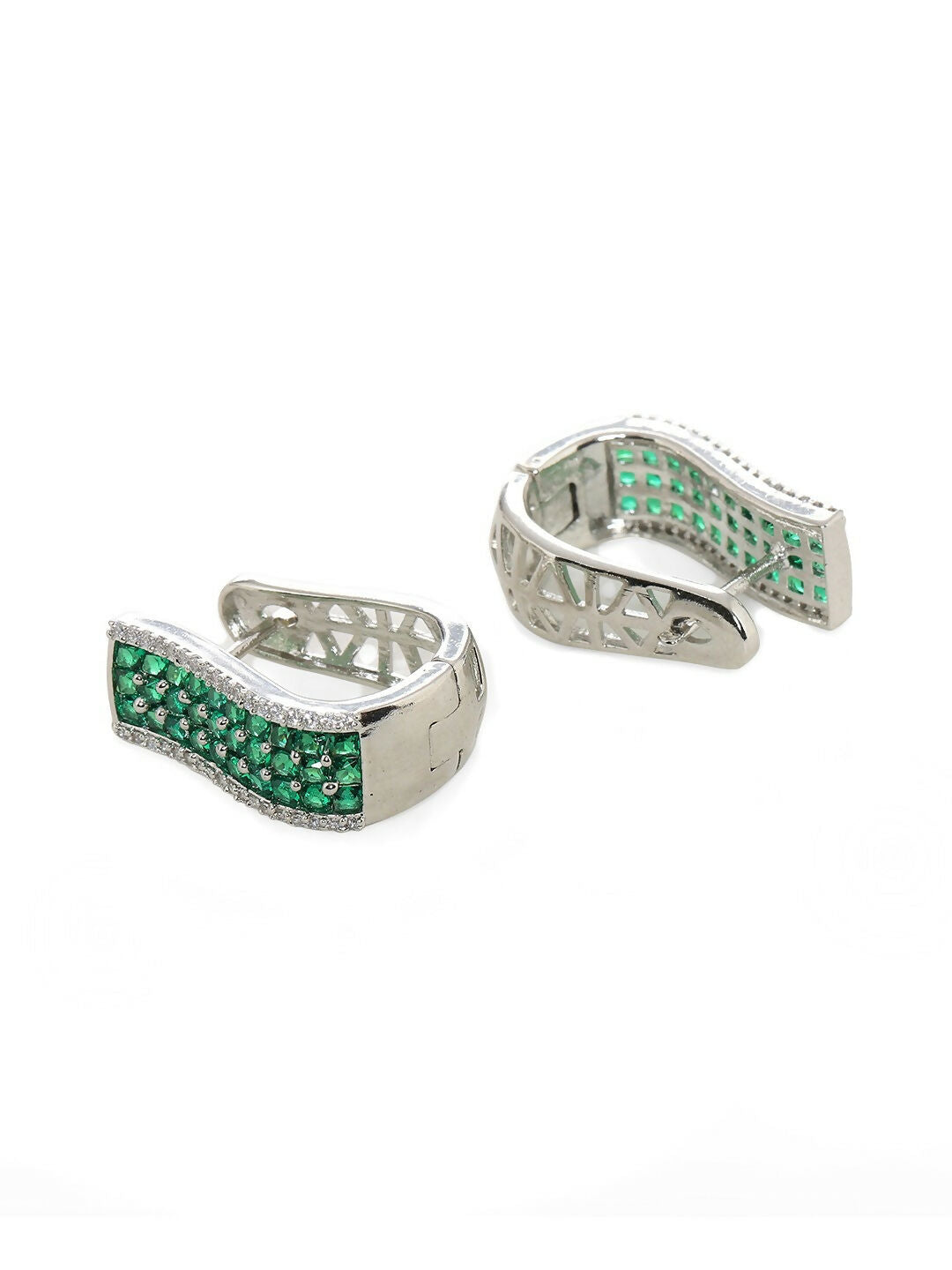 Green Hoops Earrings- Ruby Raang