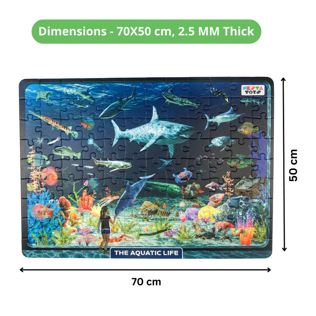 Nesta Toys Aquatic Life Jigsaw Puzzle for Kids, Jumbo Floor Puzzle, Educational Toy (6+ Years)